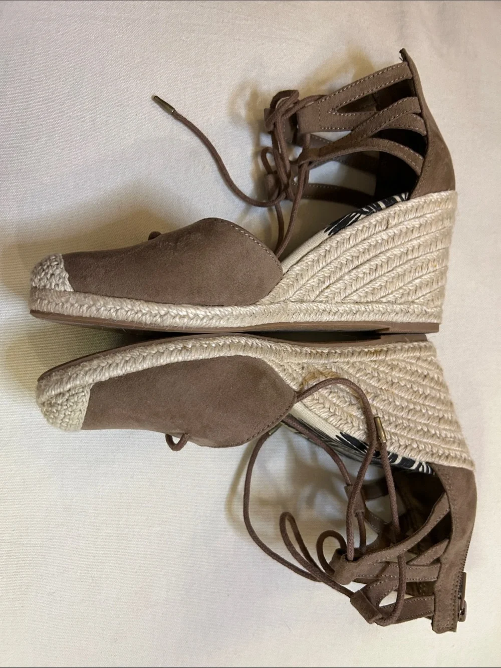 Dolce Vita Brown Lace-Up Espadrille Wedges